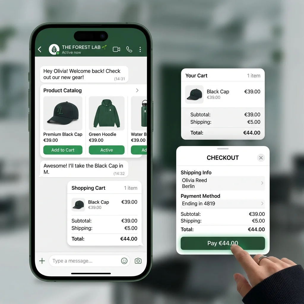 GrowOnBot WhatsApp Commerce Dashboard Mockup